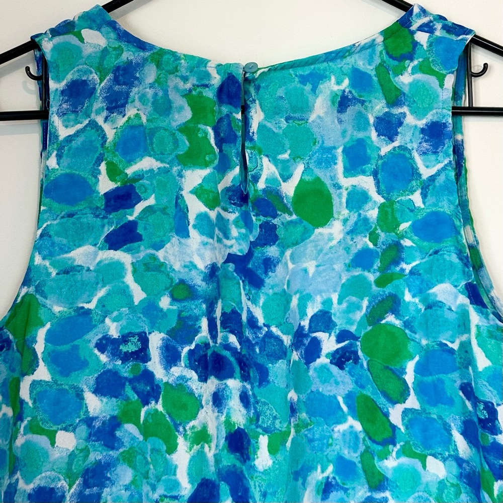 Rachel Zoe Vibrant Blue and Green Side Tie Tank Top - Size: Medium - Picture 7 of 8